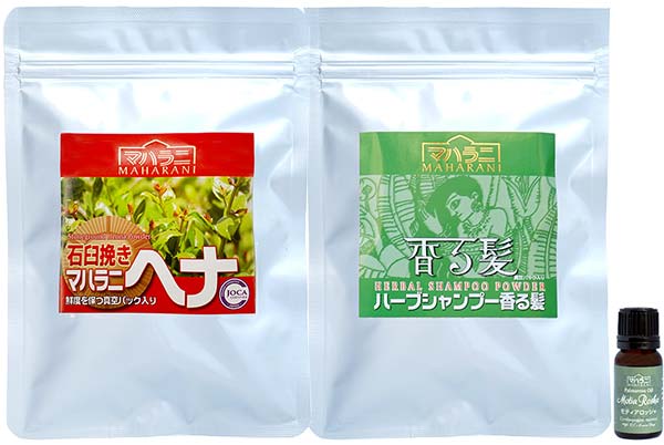 ヘナ石臼挽き+香る髪+モティアロッシャ