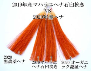 ヘナの染毛力比較