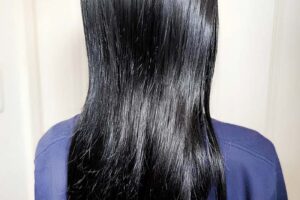 ヘナとハーブシャンプーしている髪